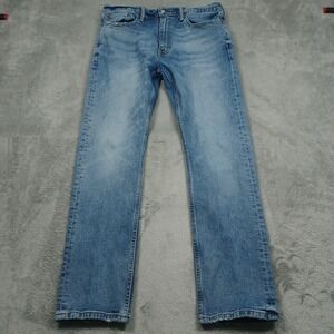 Levis 513 Jeans Mens 34x30 Blue Distressed Slim Straight Pockets Modern